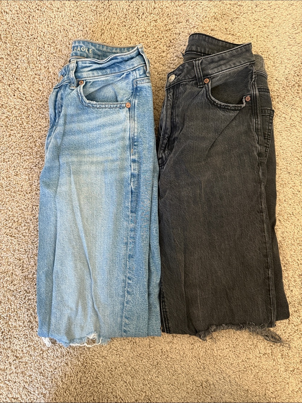 American Eagle Outfitters High-Rise Jeans in Light Blue and Washed Black